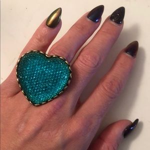 Turquoise heart ring